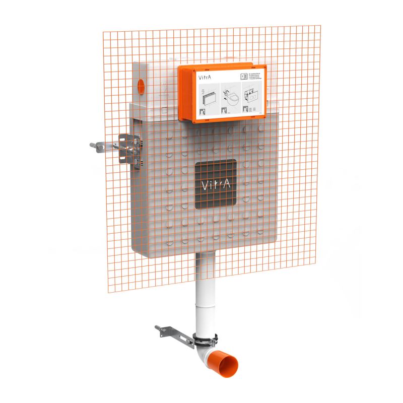 V12 Concealed Cistern for Back-to-Wall WCs, 12 cm Drywall application, water supply from top, 2.5/4 litres