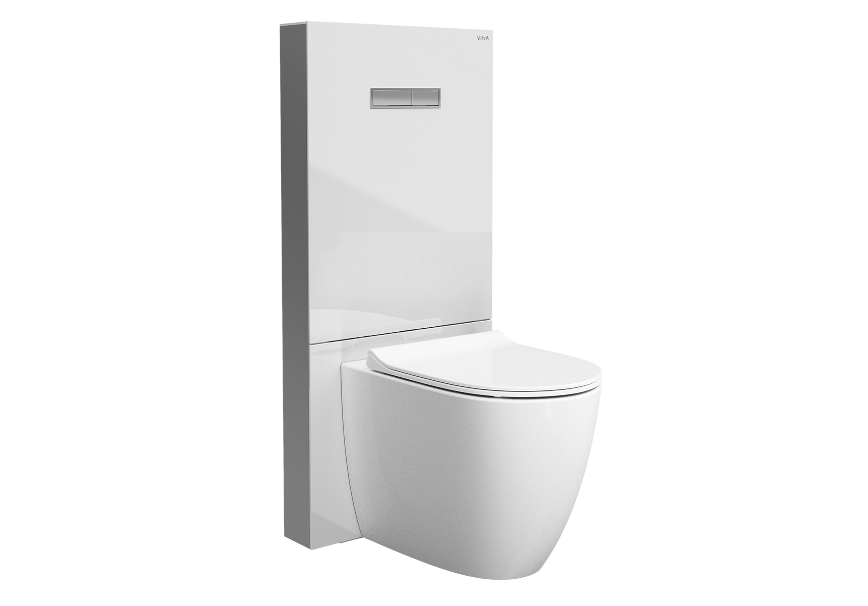 VitrA Vitrus Glass Concealed Cistern; 3/6 Litre back-to-wall frame; White