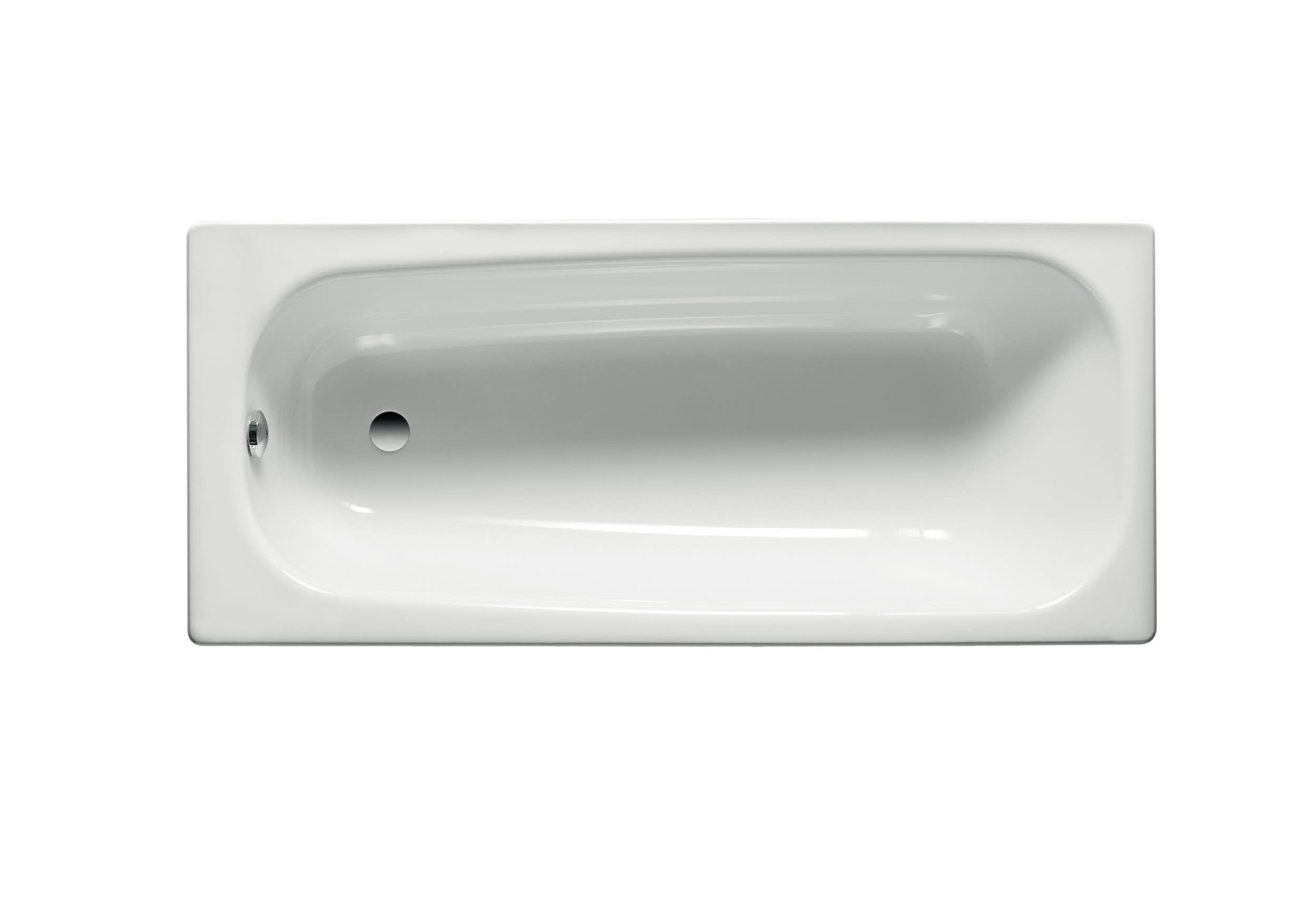 Rectangular steel bath with anti-slip base