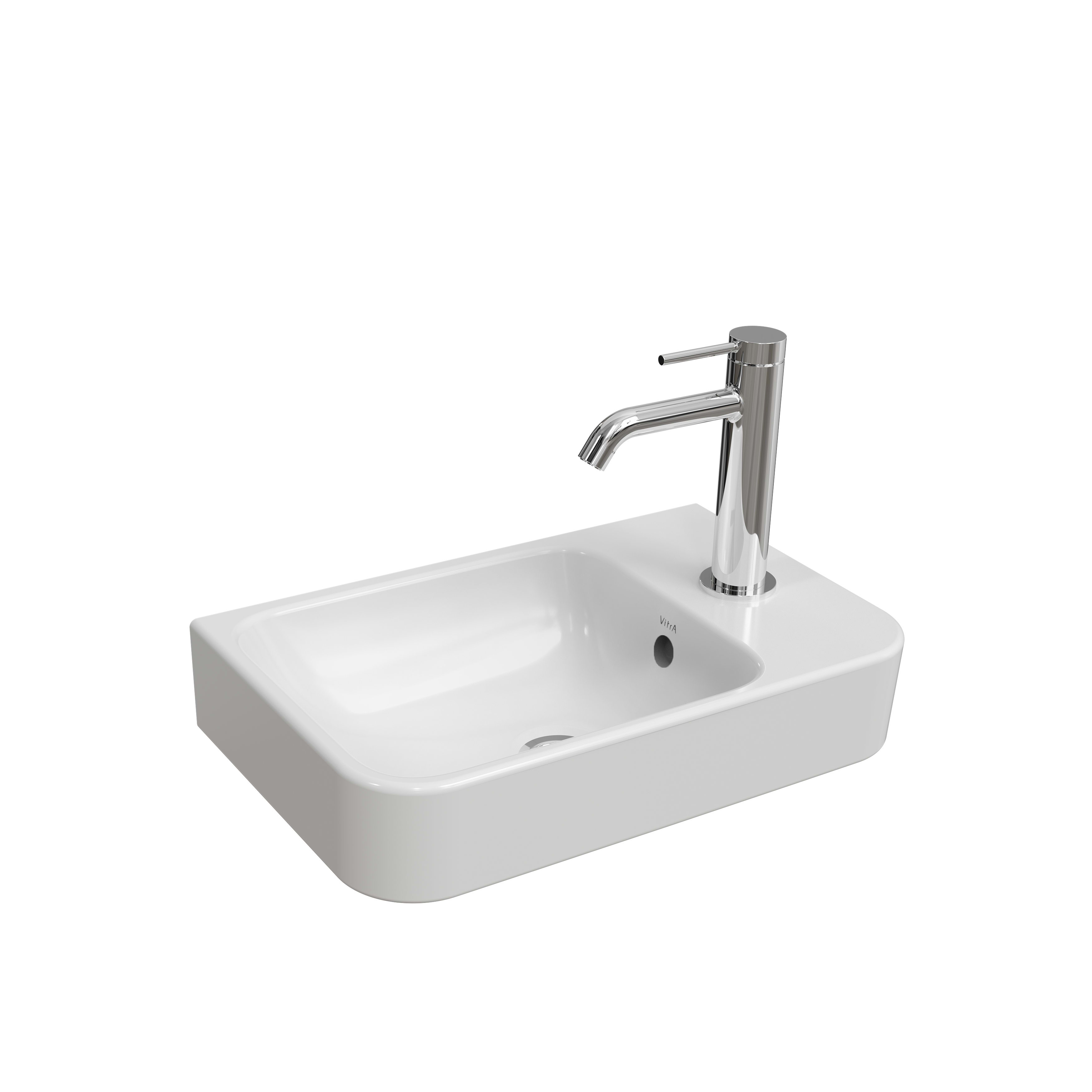 Integra Round Washbasin, compact, 45x28 cm - White