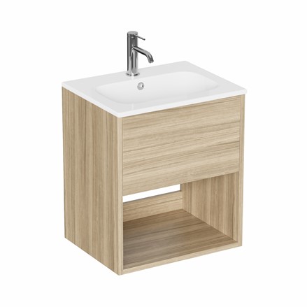 Hackney 500 Furniture Unit & Basin 1TH - Cherry Wood
