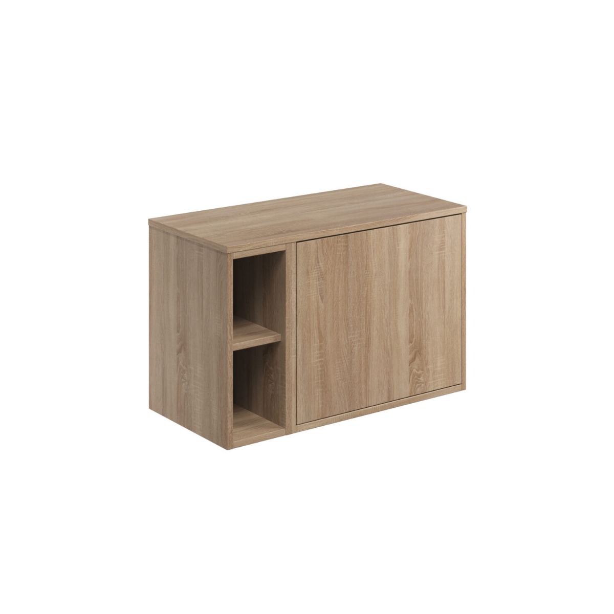 Allisa 800 Cabinet with Open Storage (Slab Door Design) - Sonoma Oak