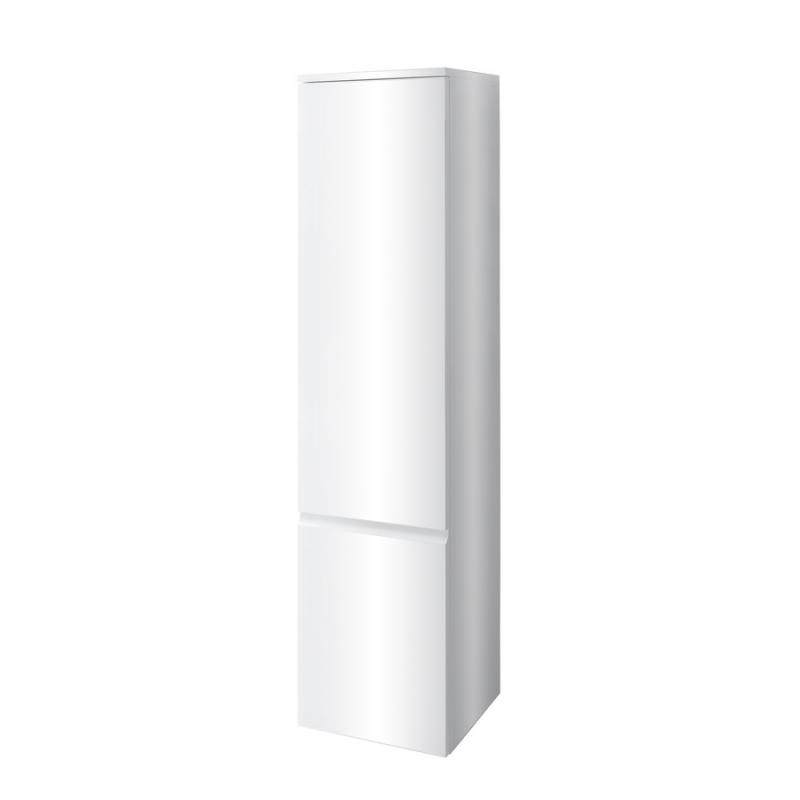 Tall cabinet, 1 door, left hinged, 4 glass shelves- WHITE GLOSSY