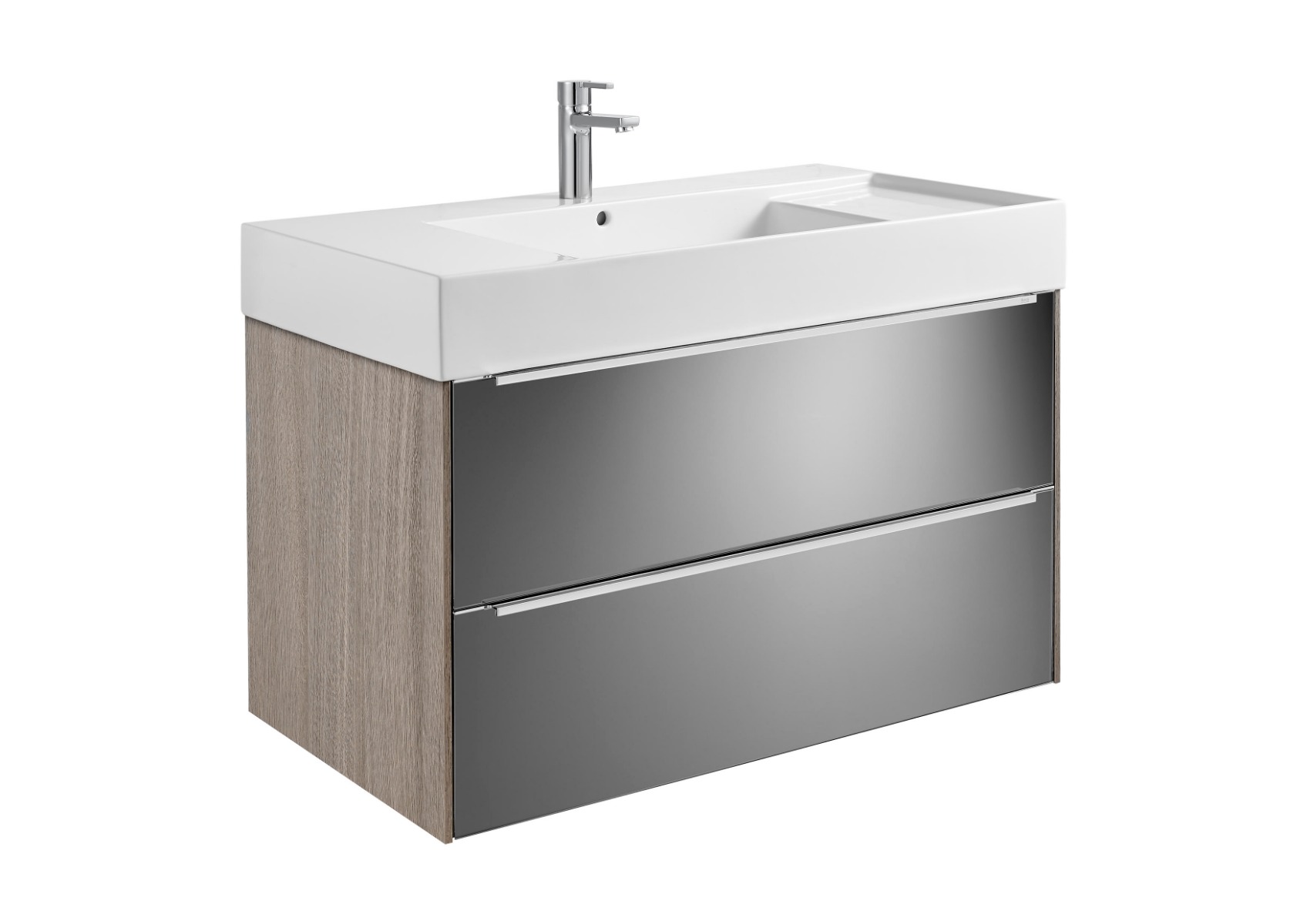 32752A000 + 857002403 Unik (base unit and basin) CITY OAK / DARK MIRROR