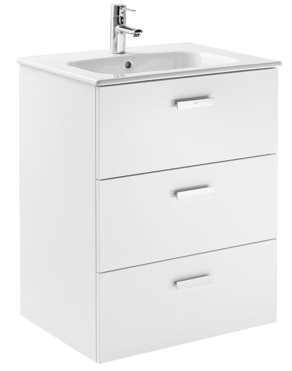 Roca Victoria Basic Unik (base unit and SQUARE basin) Gloss White