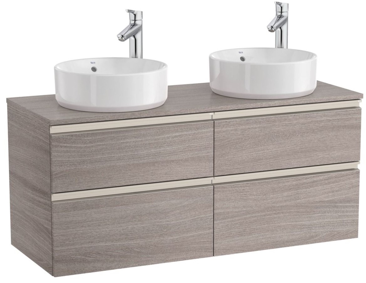 The Gap Base unit with four drawers for two On Countertop basins