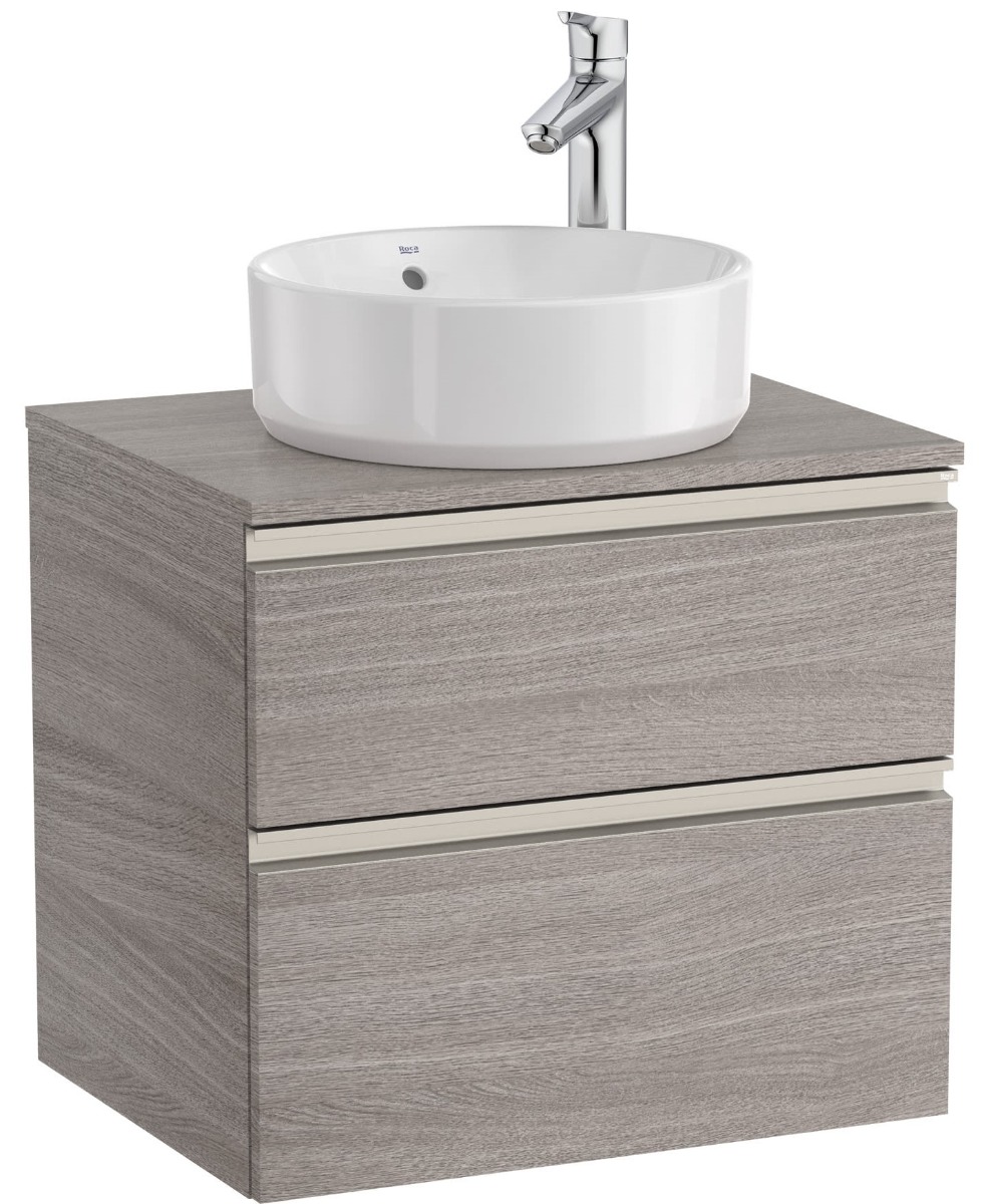 Base unit with two drawers for On Countertop basin City Oak