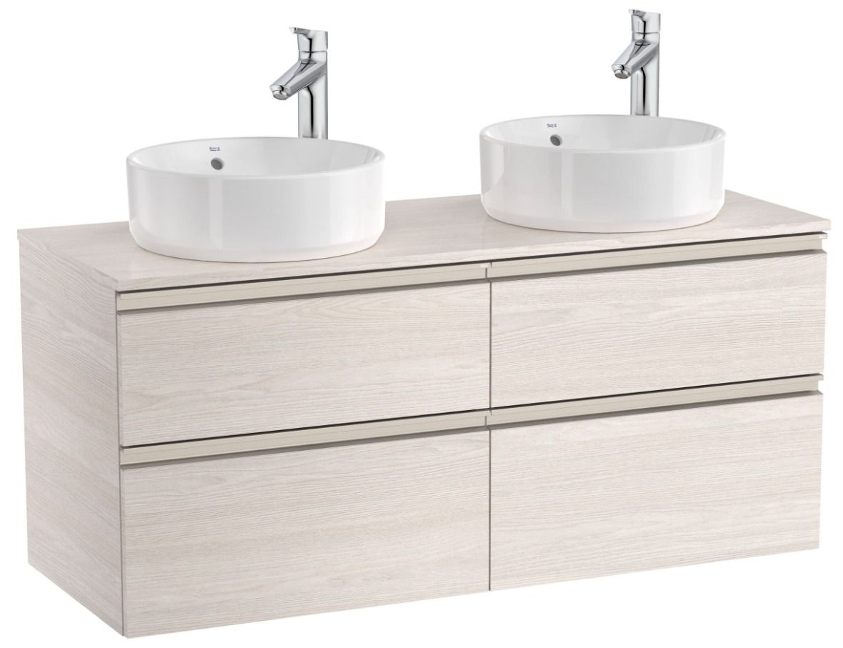 The Gap Base unit with four drawers for two On Countertop basins Nordic Ash