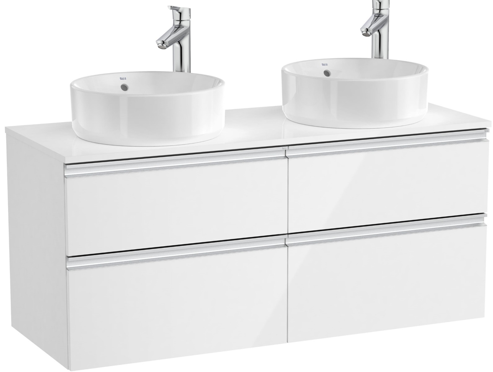 Base unit with four drawers for two On Countertop basins
