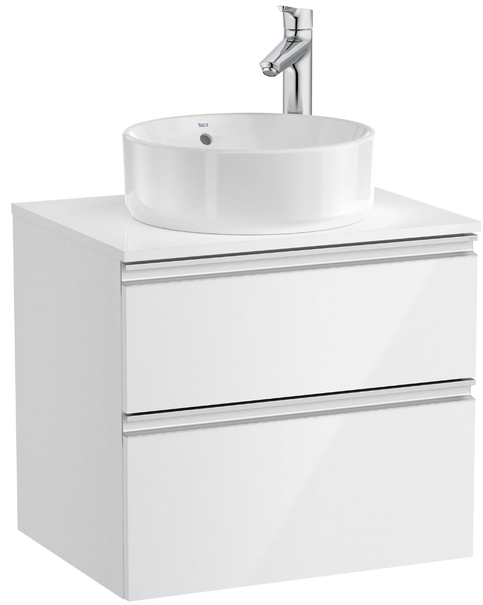The Gap Base unit with two drawers for On Countertop basin GLOSS WHITE