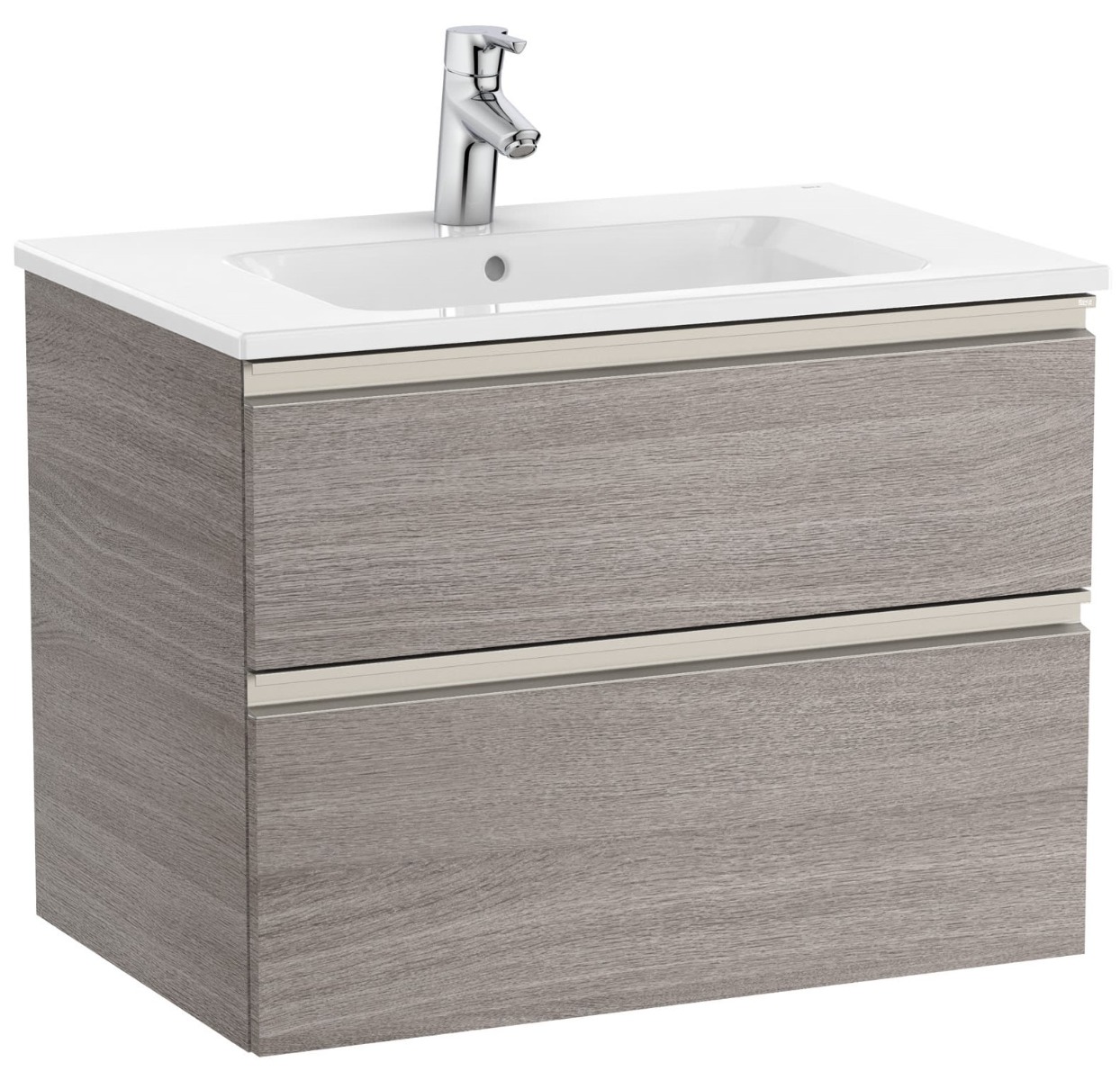 Unik (base unit with two drawers and basin)-CITY OAK