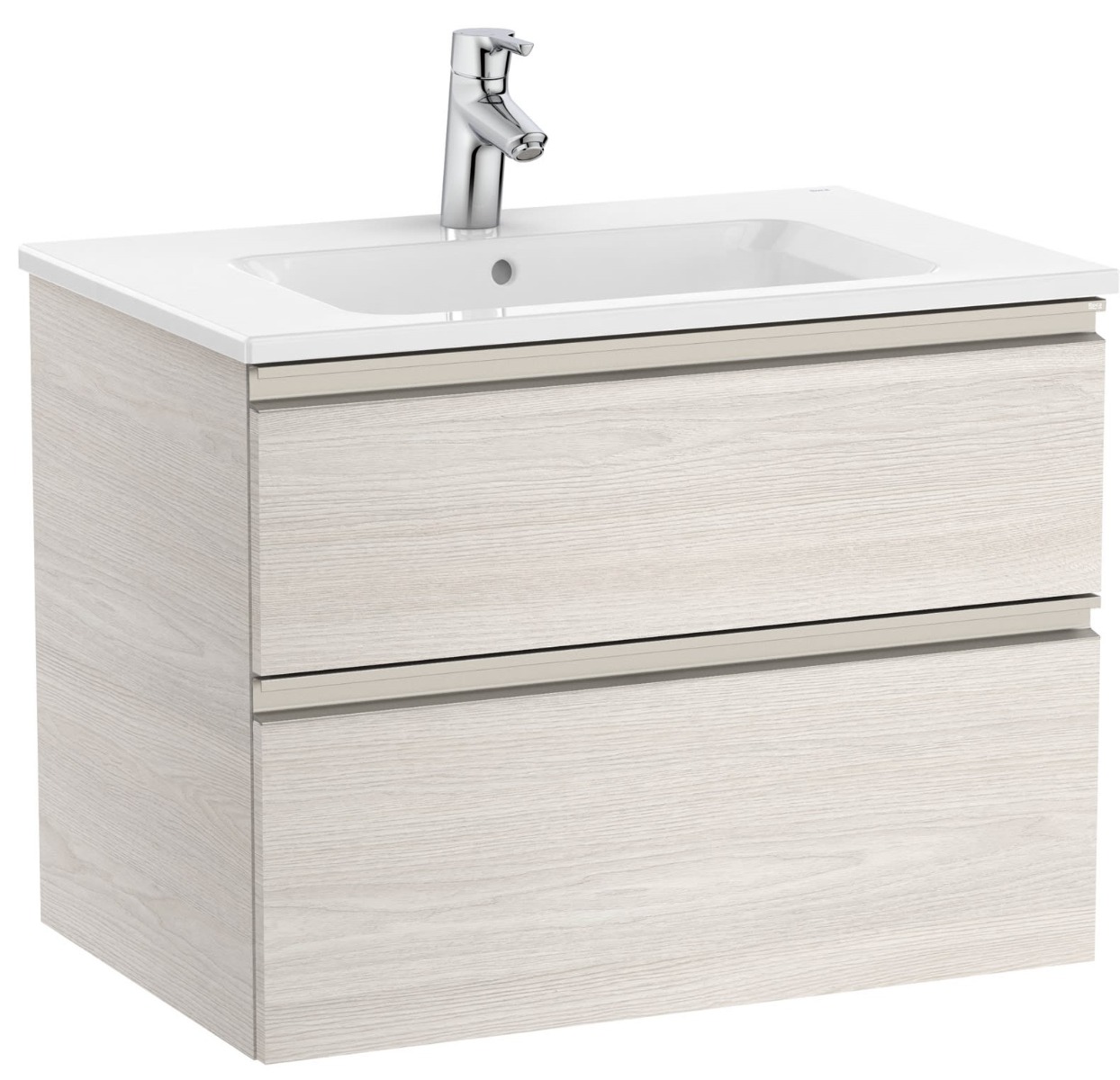 Unik (base unit with two drawers and basin)-NORDIC ASH
