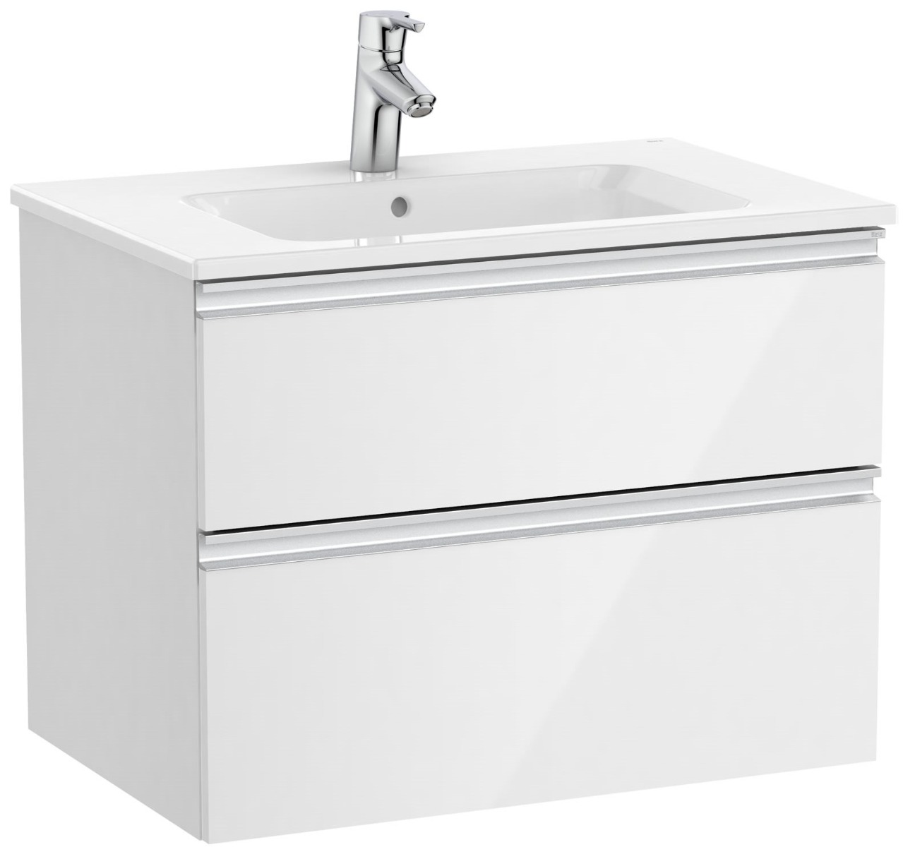 Unik (base unit with two drawers and basin)-GLOSS WHITE
