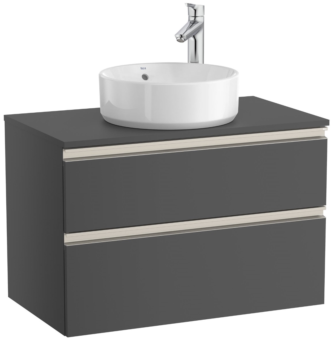 Base unit with two drawers for On Countertop basin GLOSS ANTHRACITE GREY
