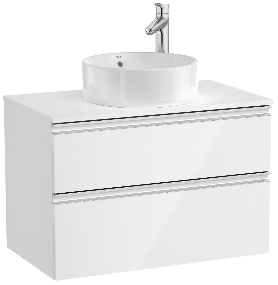 Base unit with two drawers for On Countertop basin GLOSS WHITE