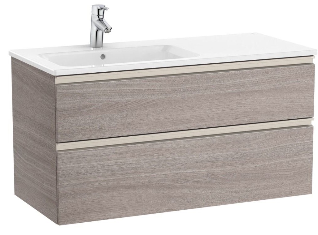 The Gap Unik (base unit with two drawers and left hand basin) City Oak