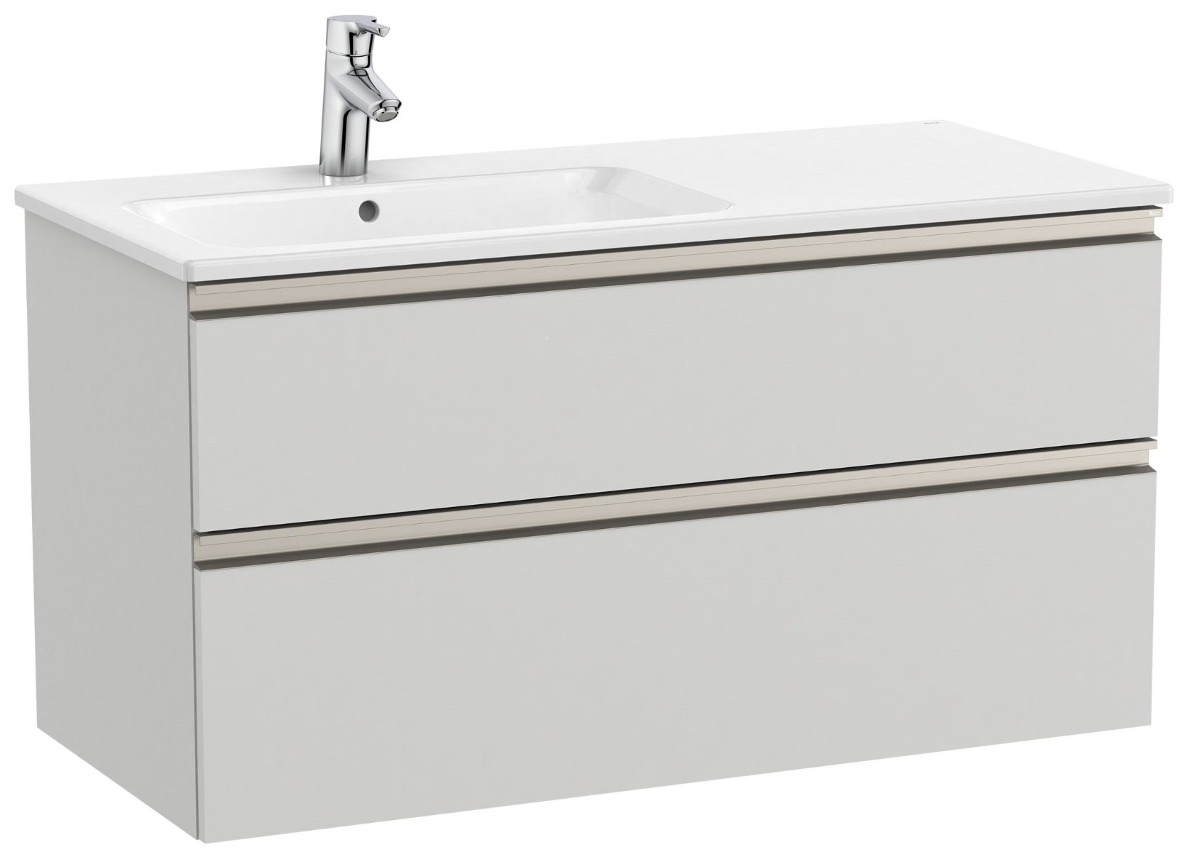 The Gap Unik (base unit with two drawers and left hand basin) Arctic Grey