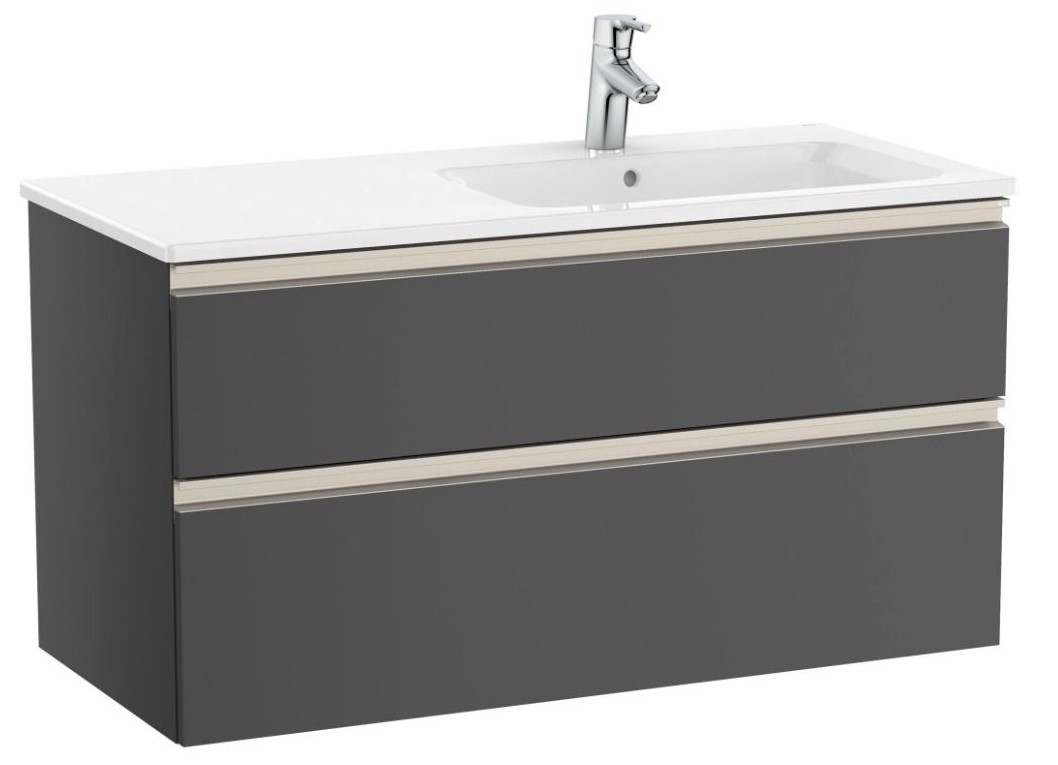 The Gap Unik (base unit with two drawers and right hand basin) Anthracite Grey