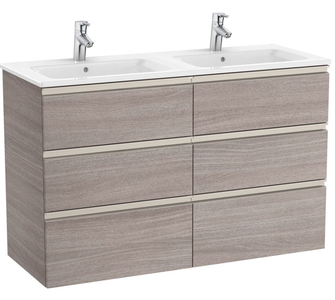 The Gap Unik (furniture with with six drawers and double basin) City Oak