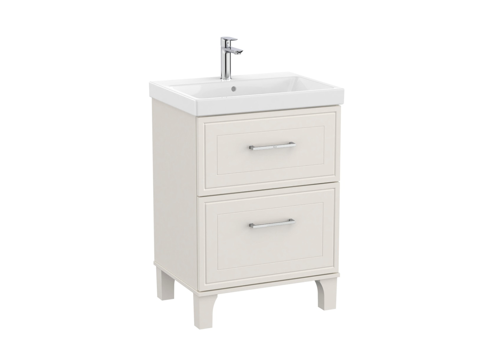 Romea Unik 600mm (vanity unit with two drawers and basin) - White