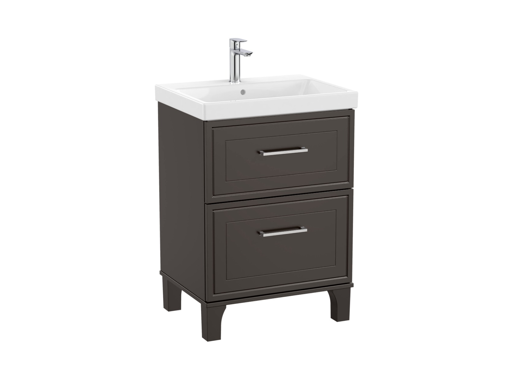 Romea Unik 600mm (vanity unit with two drawers and basin) - Anthracite Satin