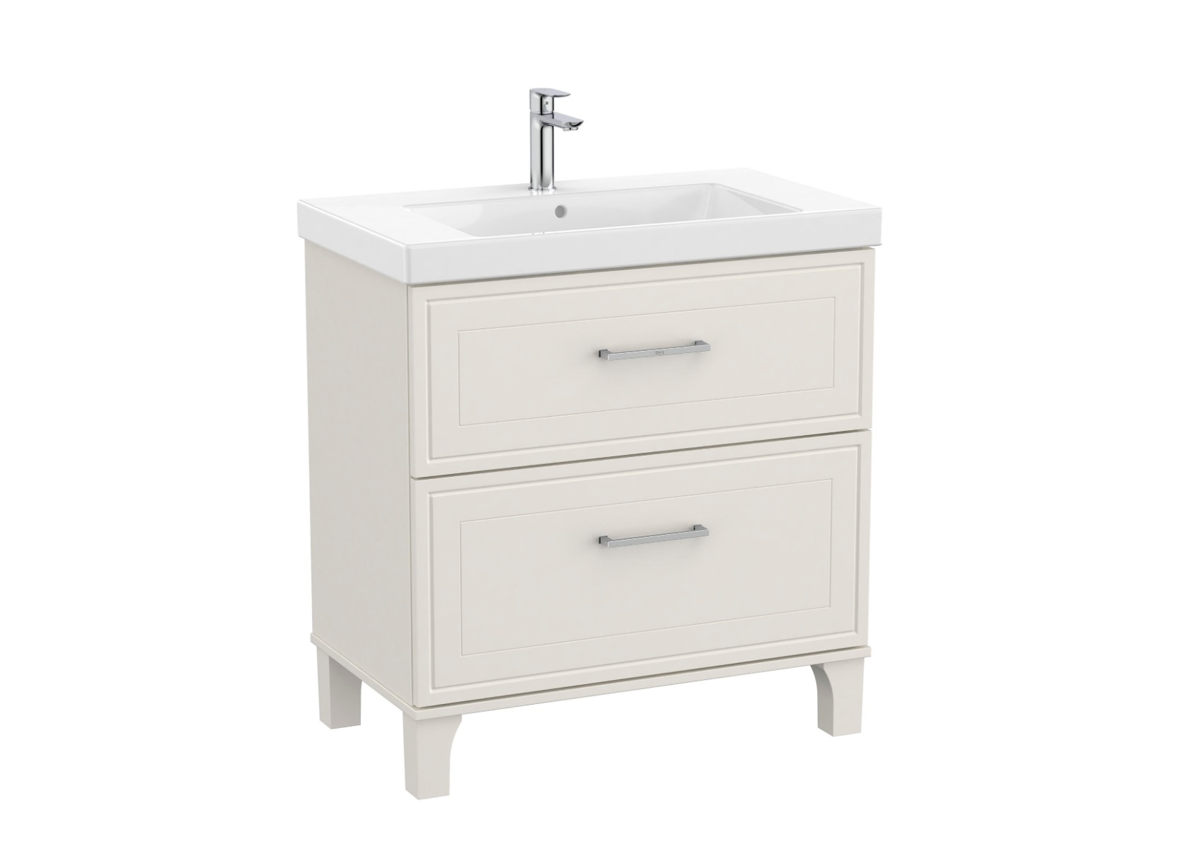 Romea Unik 800mm (vanity unit with two drawers and basin) - White