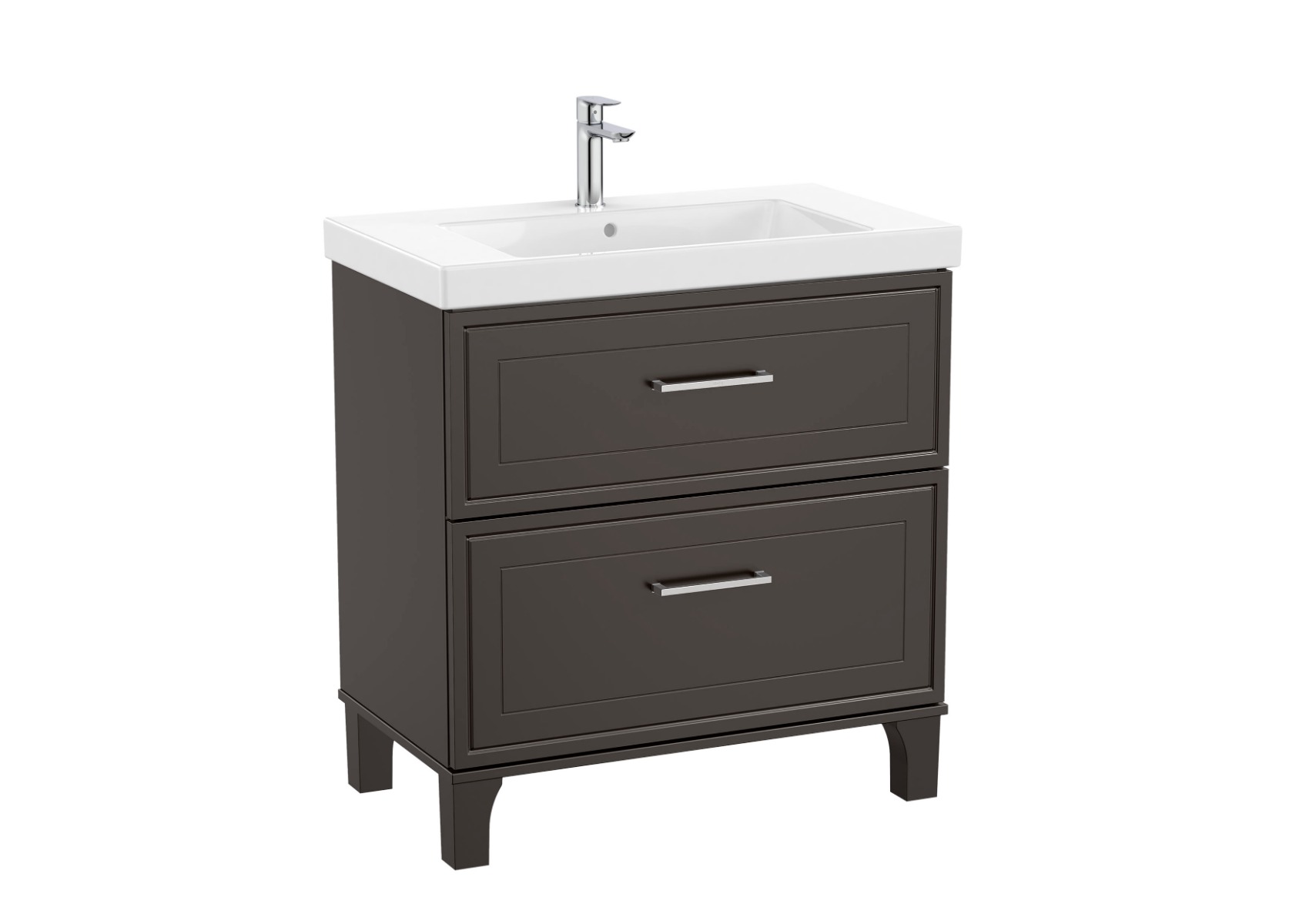 Romea Unik 800mm (vanity unit with two drawers and basin) - Anthracite Satin