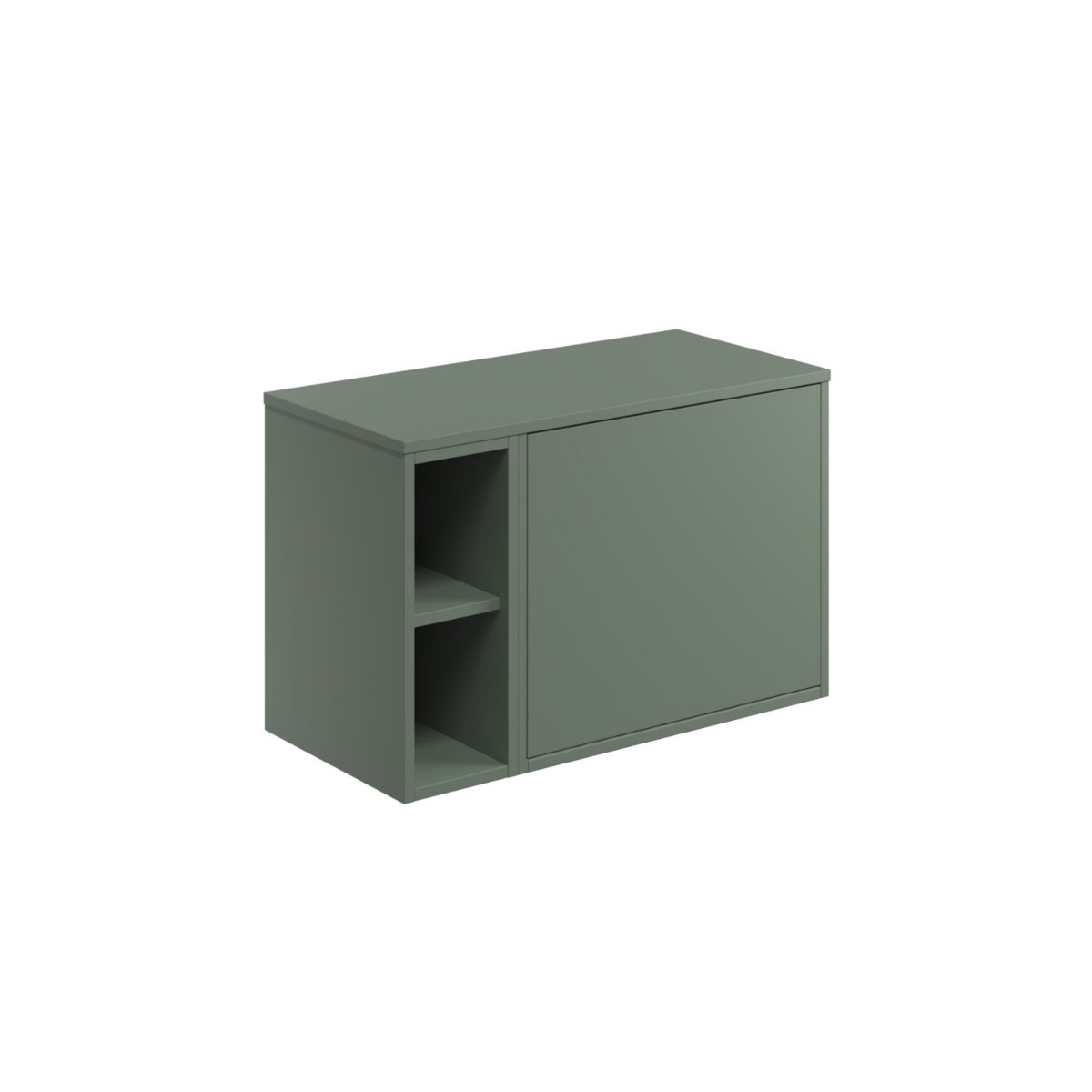 Allisa 800 Cabinet with Open Storage (Slab Door Design) - Reed Green