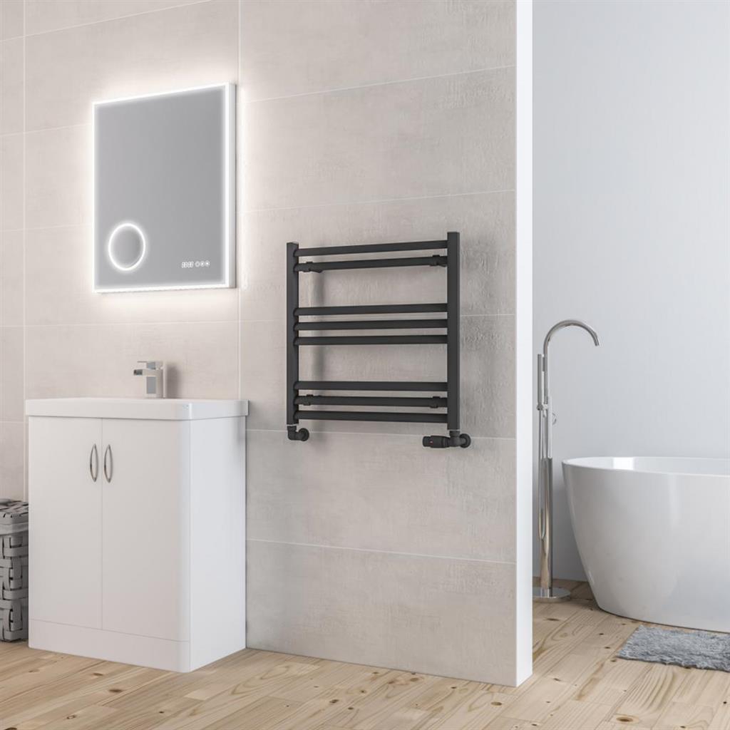 Velor 600 x 600 Aluminium Towel Rail Matt Anthracite