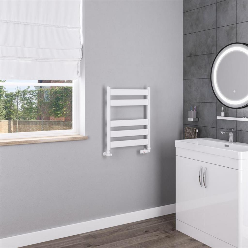 Pelago Aluminium Towel Rail 600x500mm Matt White