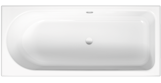 BetteOcean bathtub 8858-001 pergamon, 1500x700mm, foot end on the right, overflow at the back