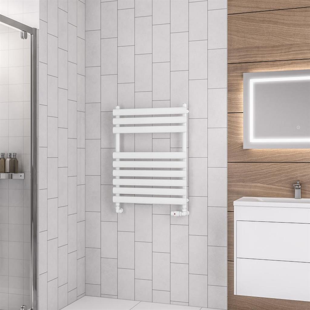 Tunstall 800 x 600 Towel Rail Matt White