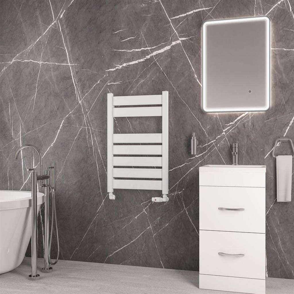 Santero 800 x 500mm Towel Rail Gloss White