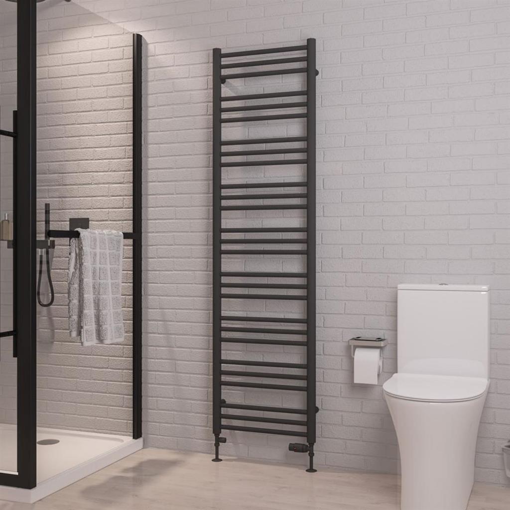 Corinium Round 1800 x 500 Towel Rail Matt Anthracite