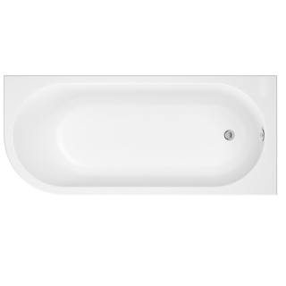 Trojan J Shaped 1500 x 750mm Right Hand Bath - White