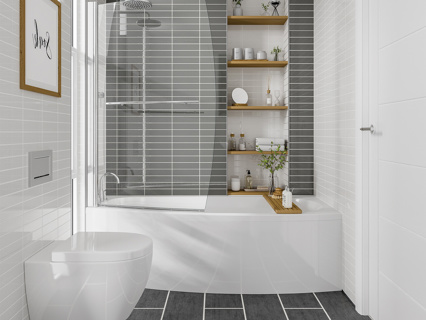 Trojan Space Saver Shower Bath Pack - Left Hand (incl. bath, front panel, bath screen)