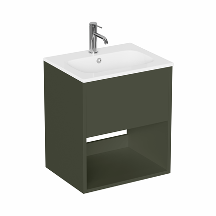Hackney 500 Furniture Unit & Basin 1TH - Earthy Green