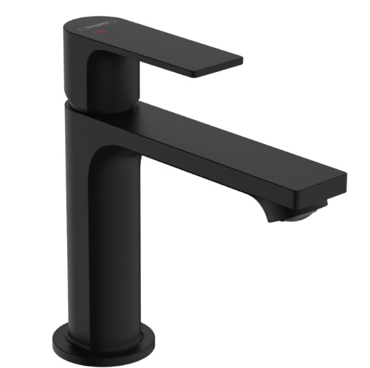 Rebris E Single lever basin mixer 110 CoolStart with pop-up waste set - Matt Black