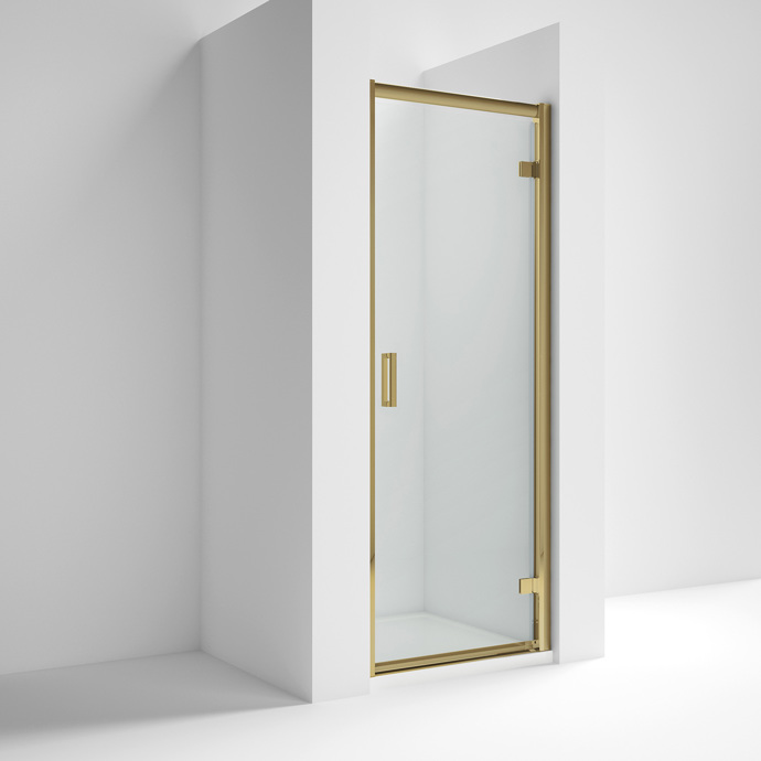 ShowerSculpt Hinged Door 900mm Brushed Brass