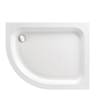 Just Trays MERLIN Offset Quadrant Shower Tray Left Handed 900x760mm Anti-Slip Flat Top- White