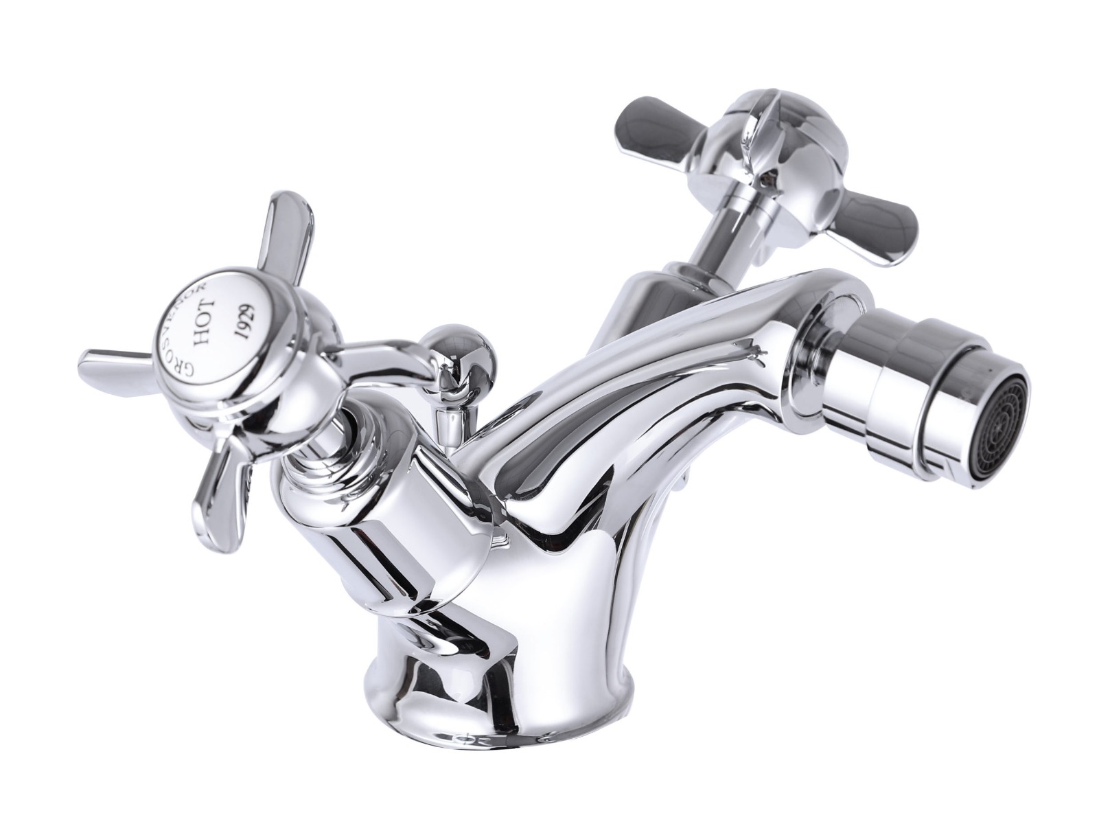 Grosvenor Pinch Bidet mixer with pop up waste