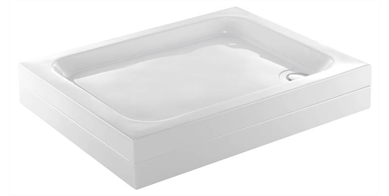 Just Trays MERLIN Rectangular Shower Tray 1000x900mm 4 Upstands-White