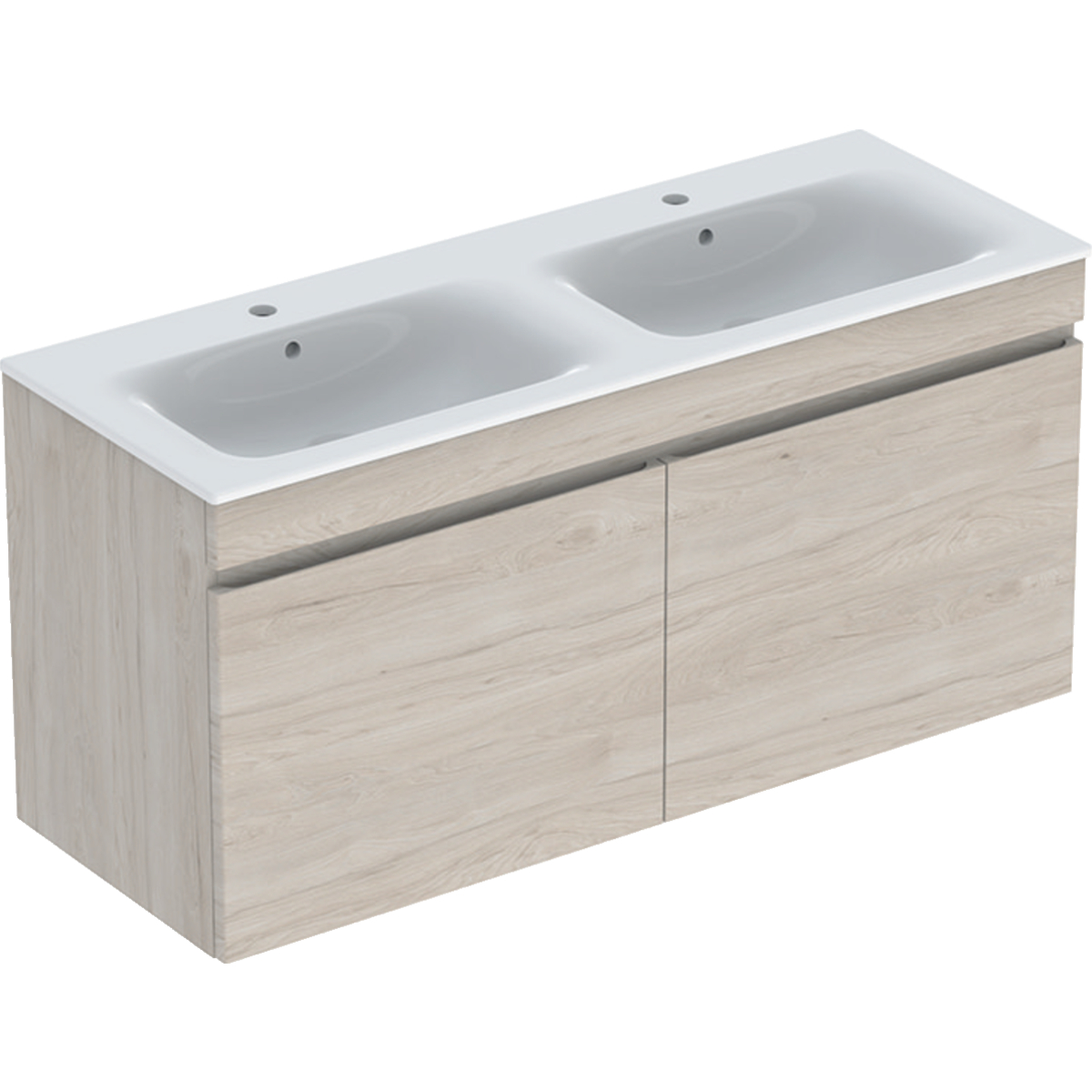 Renova Plan double vanity & basin with two drawer 1300mm - Light Hickory