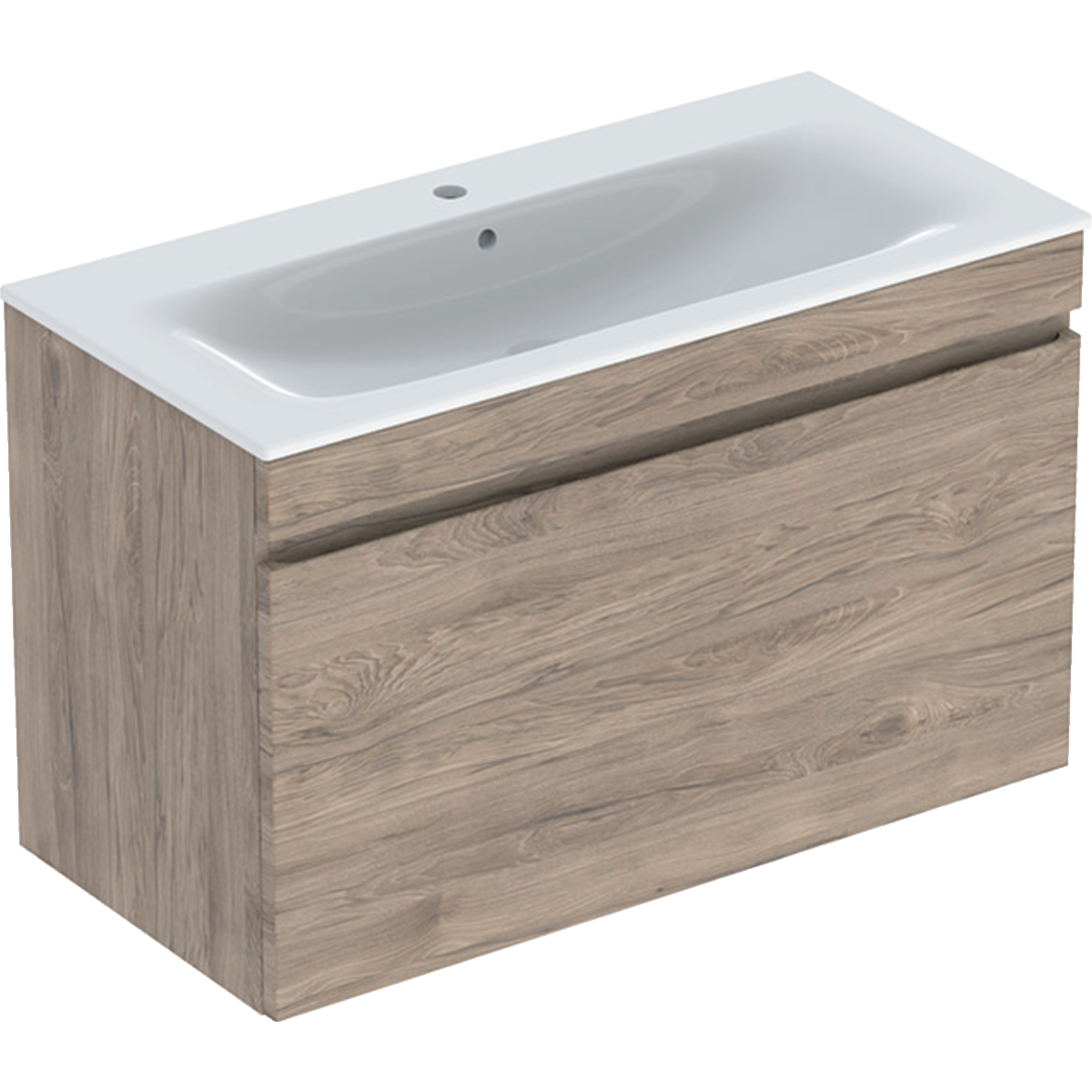 Renova Plan vanity & basin with one drawer 1000mm - Hickory