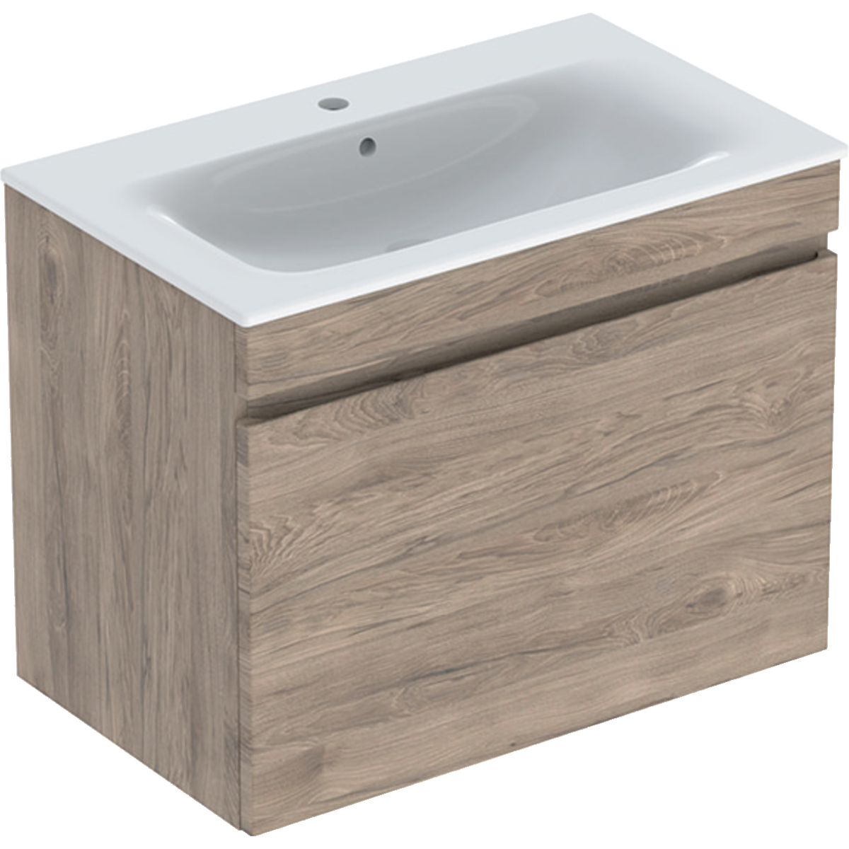 Renova Plan vanity & basin with one drawer 800mm - Hickory