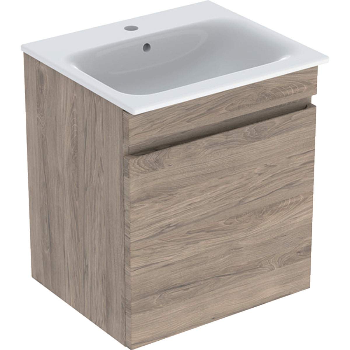  Renova Plan vanity & basin with one drawer 600mm - Hickory
