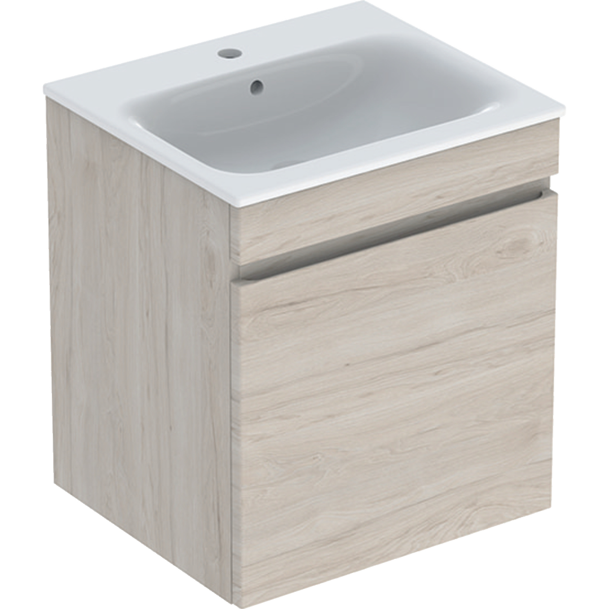 Renova Plan vanity & basin with one drawer 550mm - Light hickory
