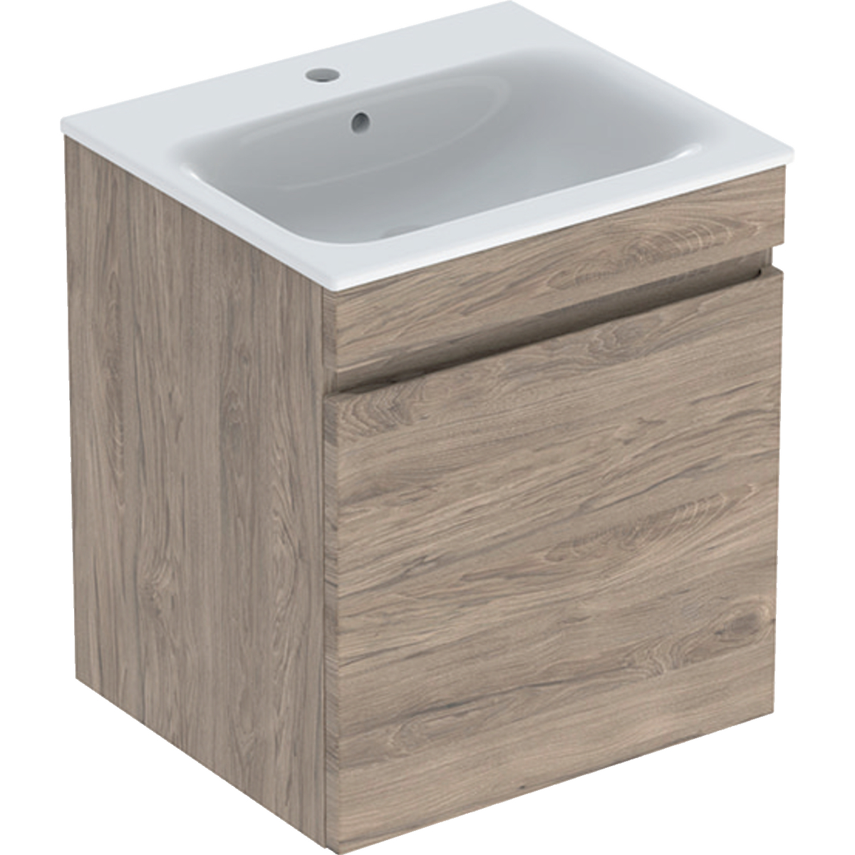Renova Plan vanity & basin with one drawer 550mm - Hickory
