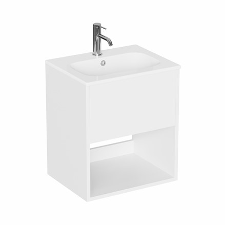 Hackney 600 Furniture Unit & Basin 1TH - Gloss White