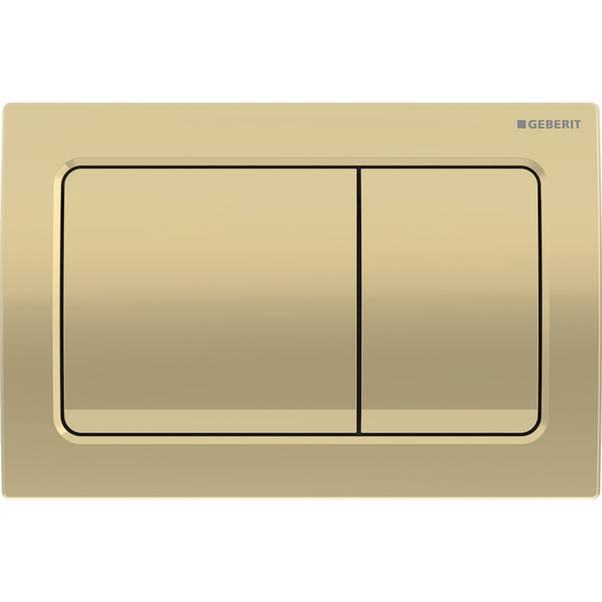 Geberit Alpha01 Square Dual Flush Plate - Brass